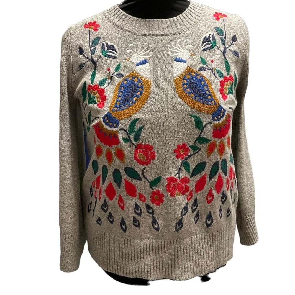 GORGEOUS Oversized LOFT embroidered sweater size Small could fit up to L - Picture 6 of 11